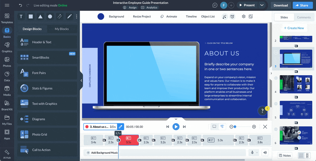 creative presentation ideas - Add full screen videos 