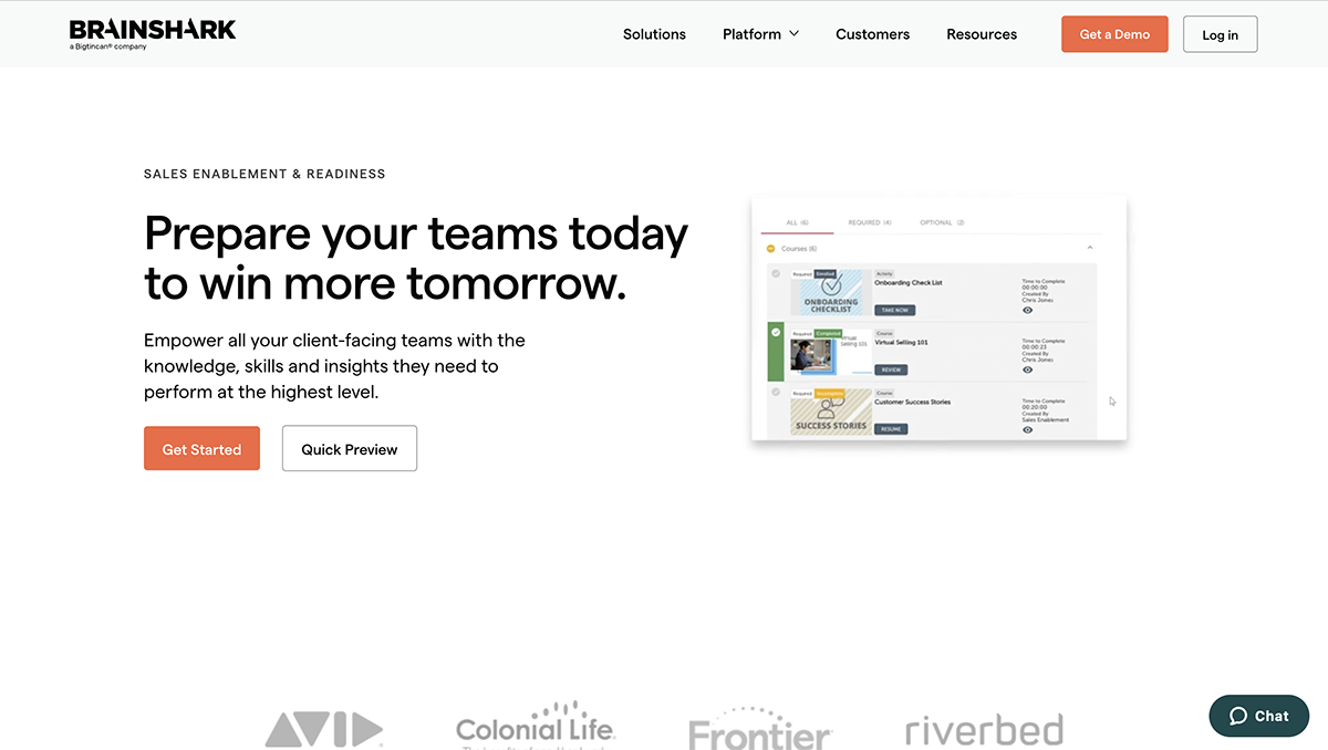 articulate alternatives - a screenshot of Brainshark home page