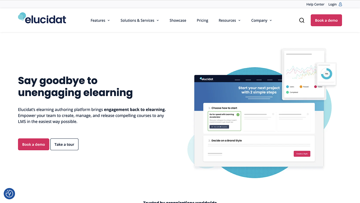best adobe captivate alternatives - screenshot of Elucidat home page