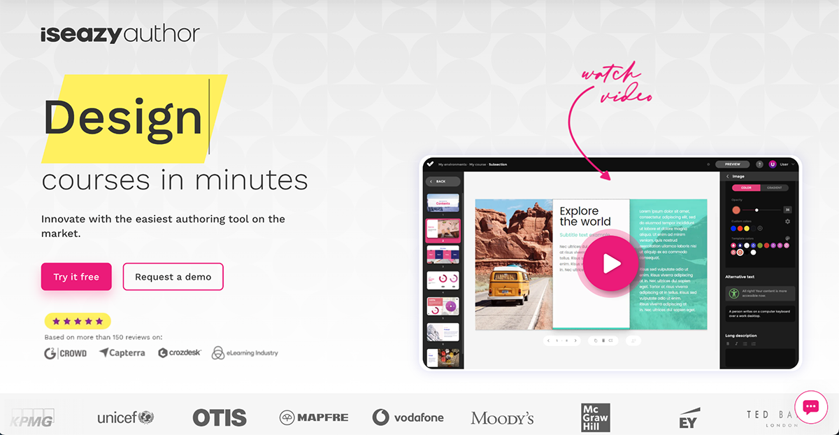 best adobe captivate alternatives - screenshot of iseazyauthor home page
