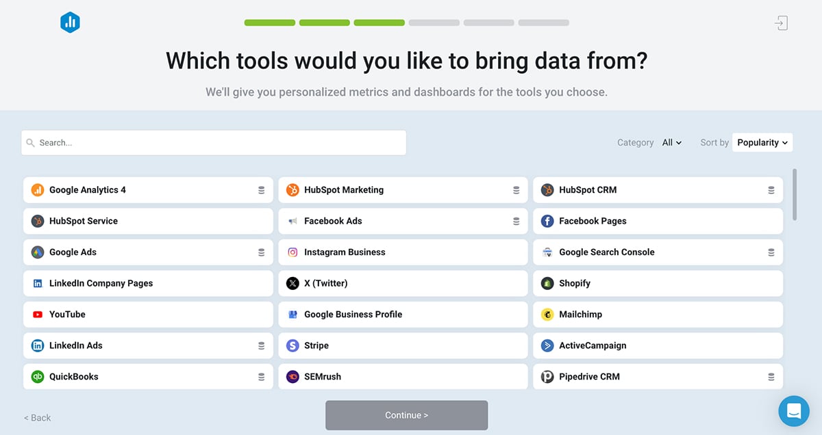 data visualization tools - databox interface