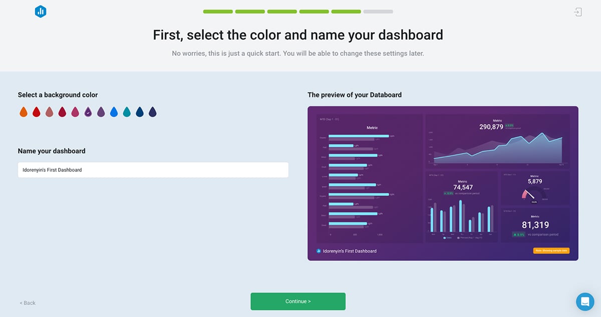 data visualization tools - databox interface