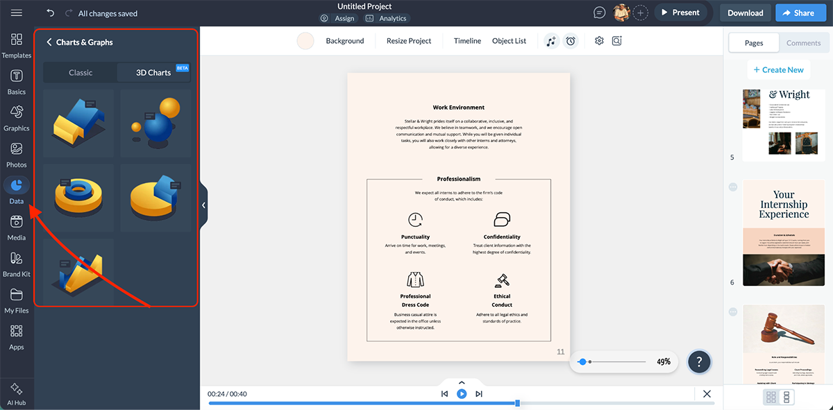 articulate alternatives - a screenshot of visme data visualization tools