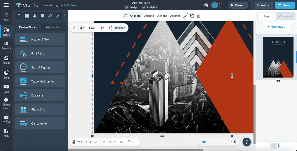 how to make a poster - Using stock photos in the Visme library