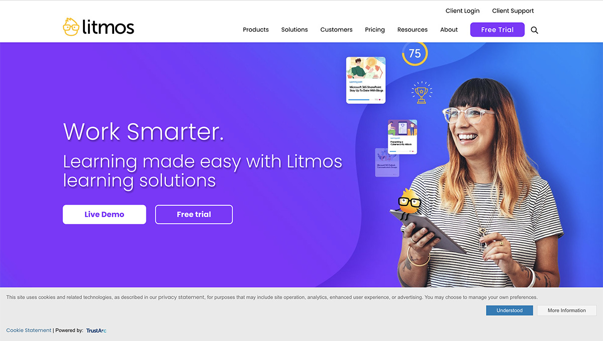 best adobe captivate alternatives - screenshot of Litmos home page