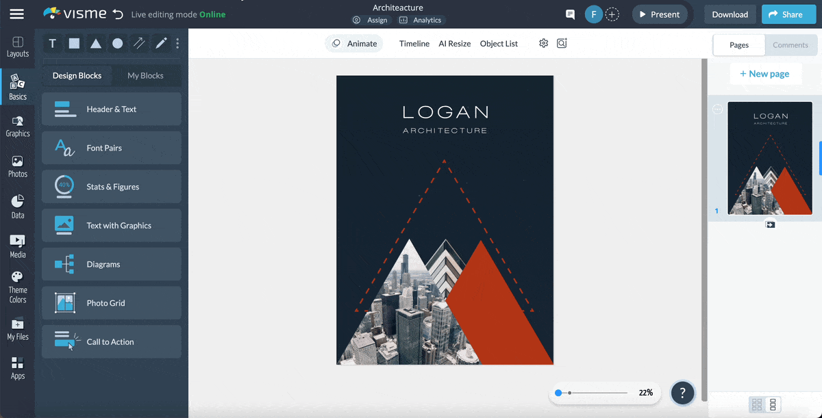 how to make a poster - a GIF of the vector icons, illustrations, shapes in Visme editor