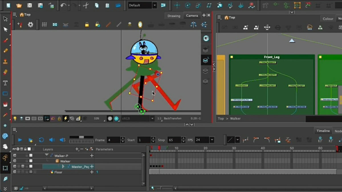 best animation software - an image of Toon Boom Harmony interface