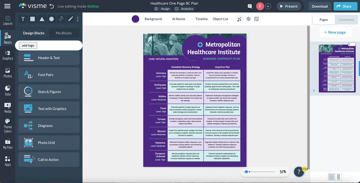 business continuity plan - a GIF showing how to add special effects and illustrations