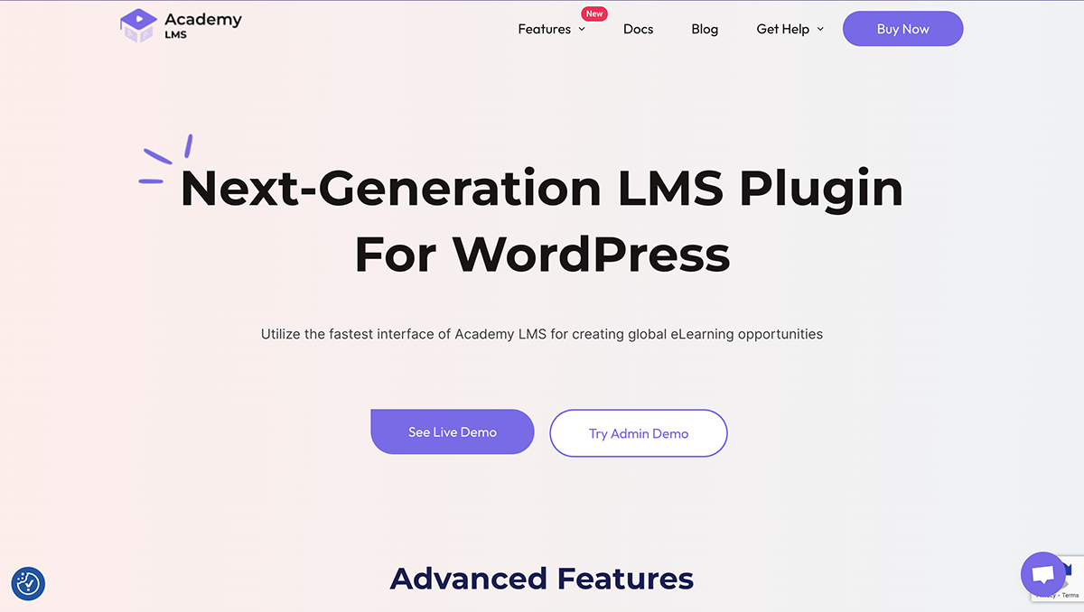 articulate alternatives - a screenshot of Academy LMS home page