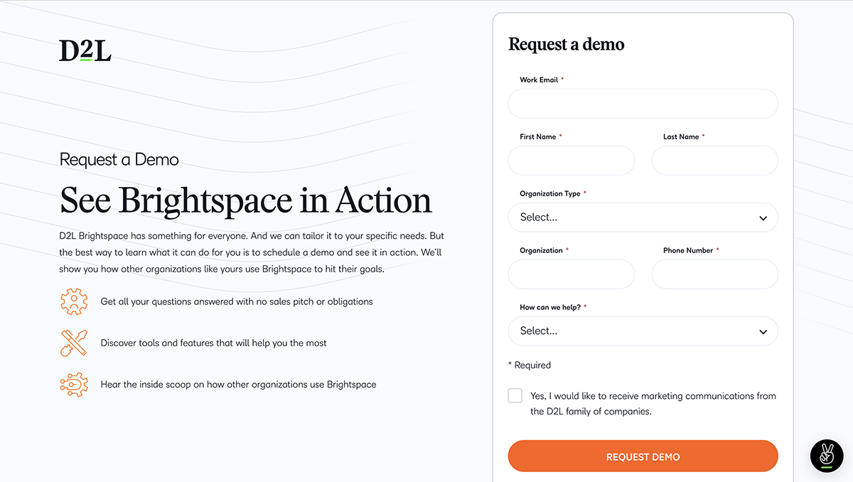 articulate alternatives - a screenshot of D2L Brightspace pricing page