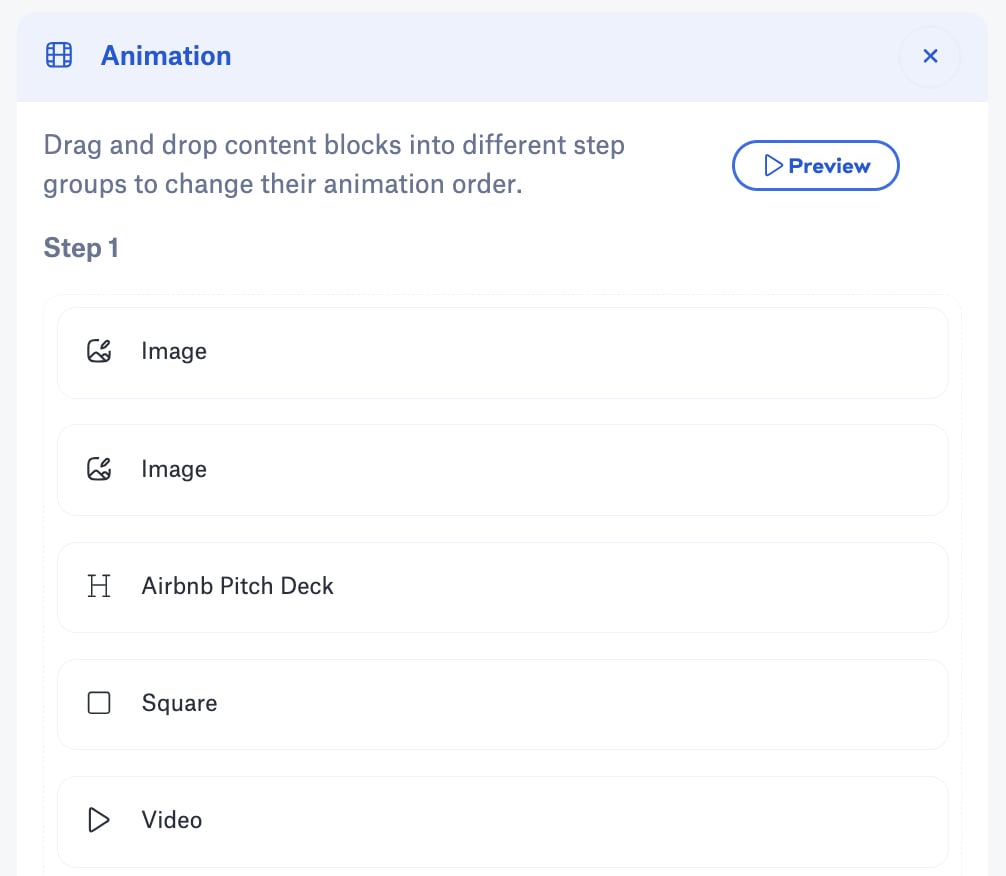 best presentation software - Slidebean animation