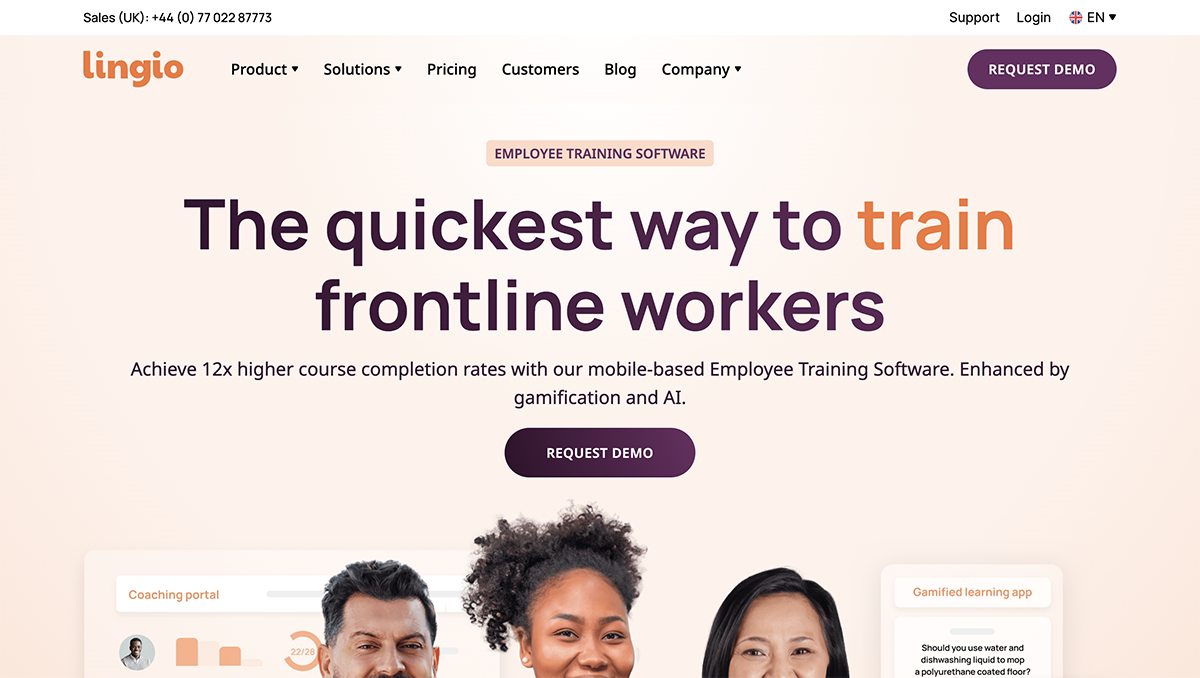 articulate alternatives - a screenshot of Lingio home page