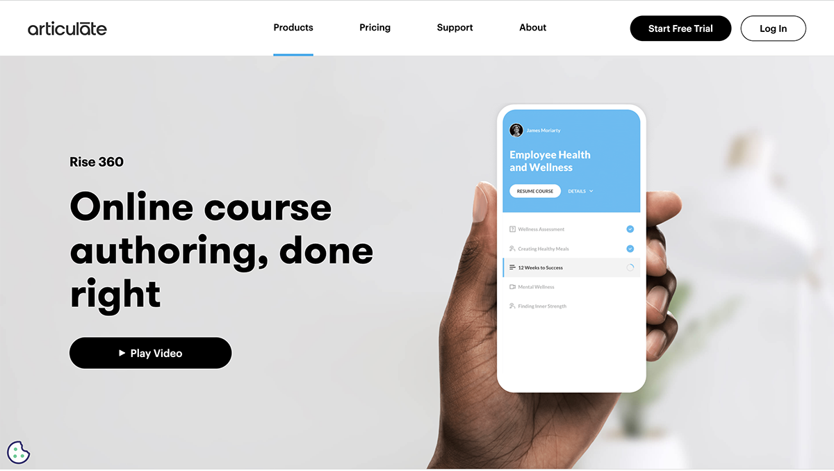 articulate alternatives - a screenshot of Rise 360 home page