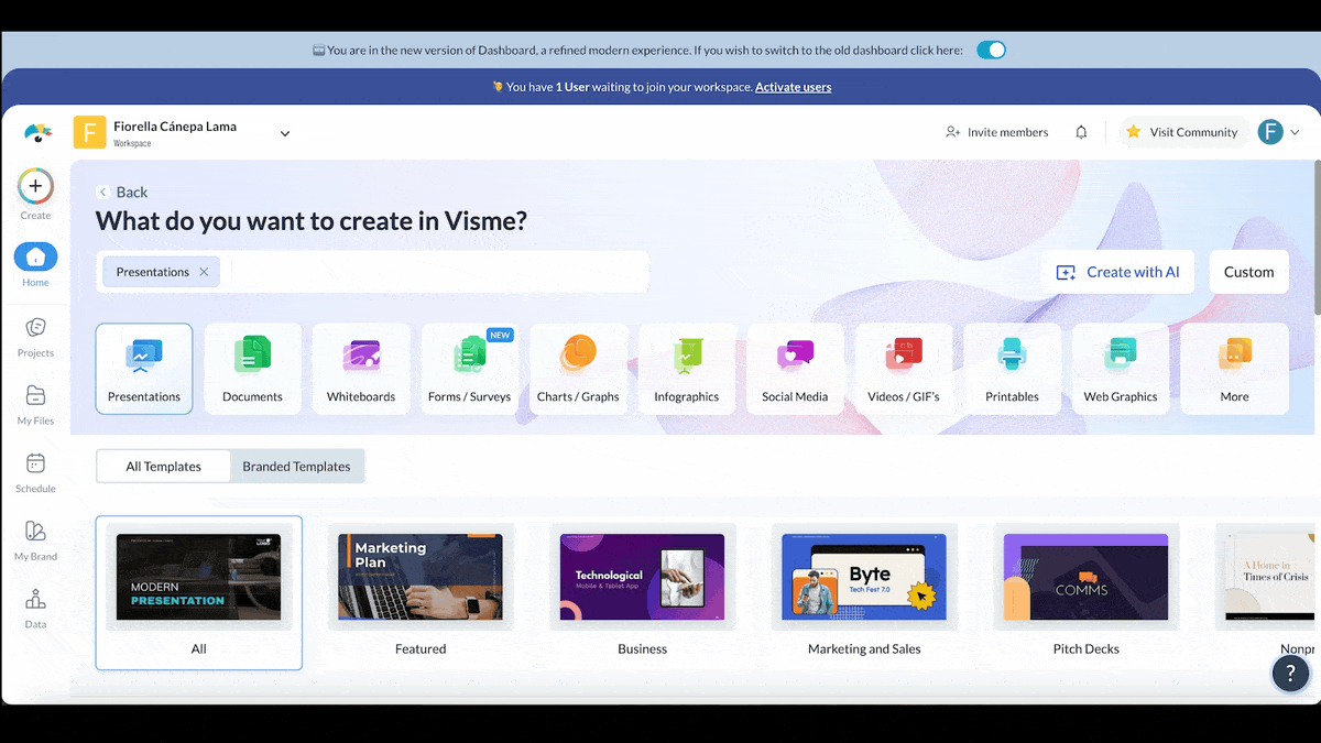 data visualization tools - visme AI chart maker