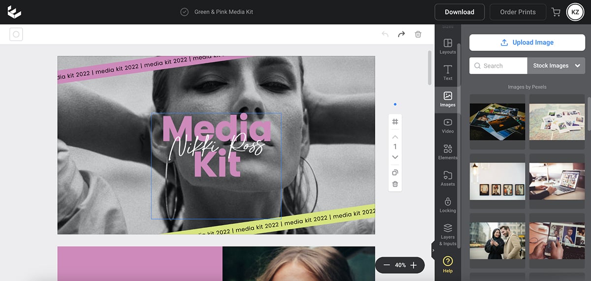 canva alternatives - stock images in Easil