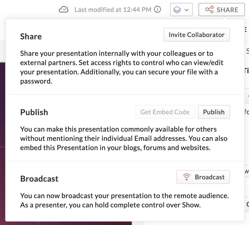 Best presentation Software - Zoho's collaboration capabilities in Zoho Show