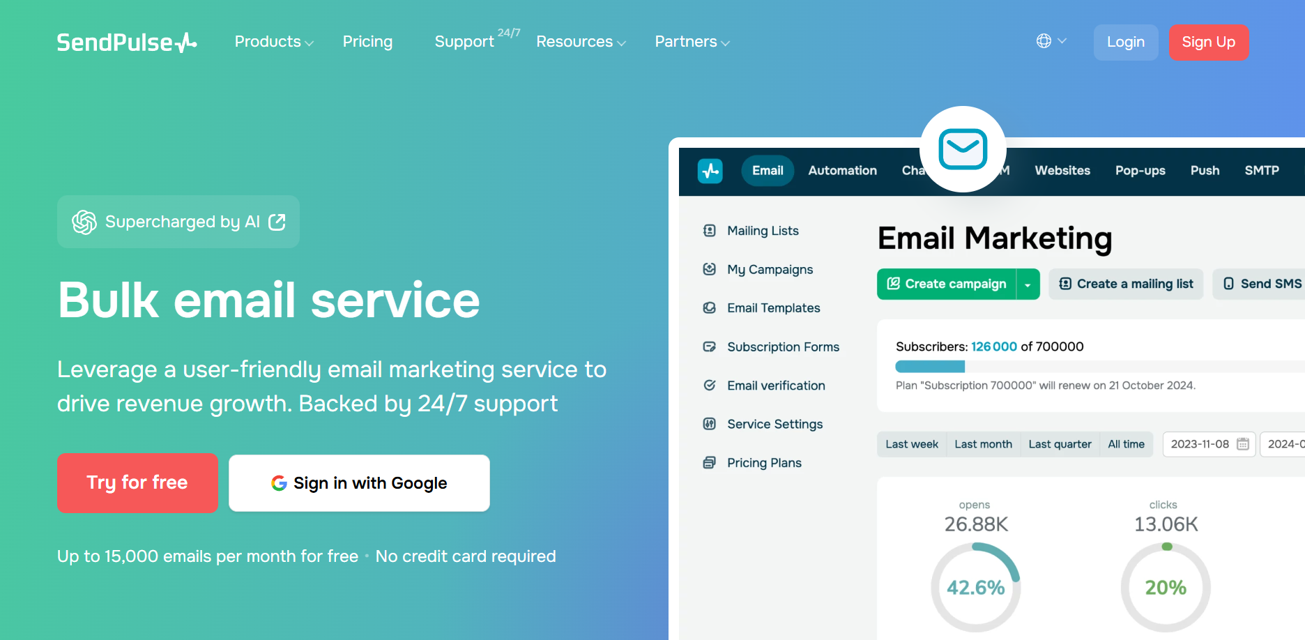 email marketing tool SendPulse