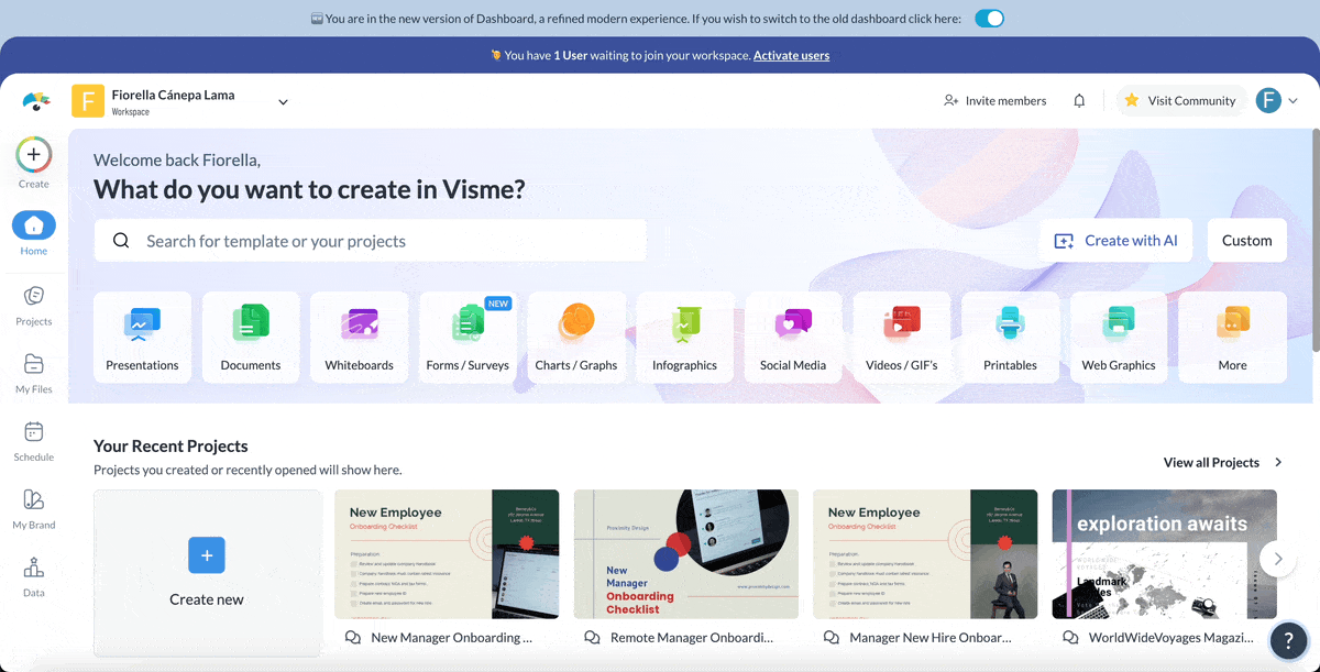 fact sheet template - a GIF to show how to use AI text generator to generate headlines and text
