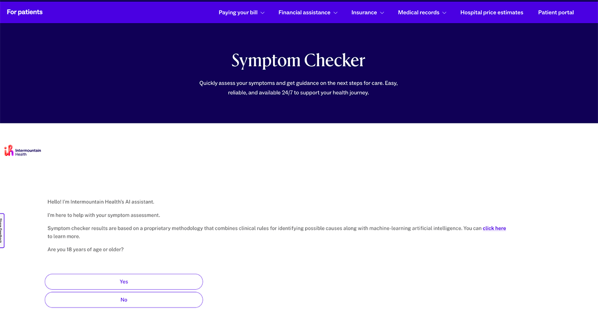 Healthcare Marketing strategies - symptom checker tool