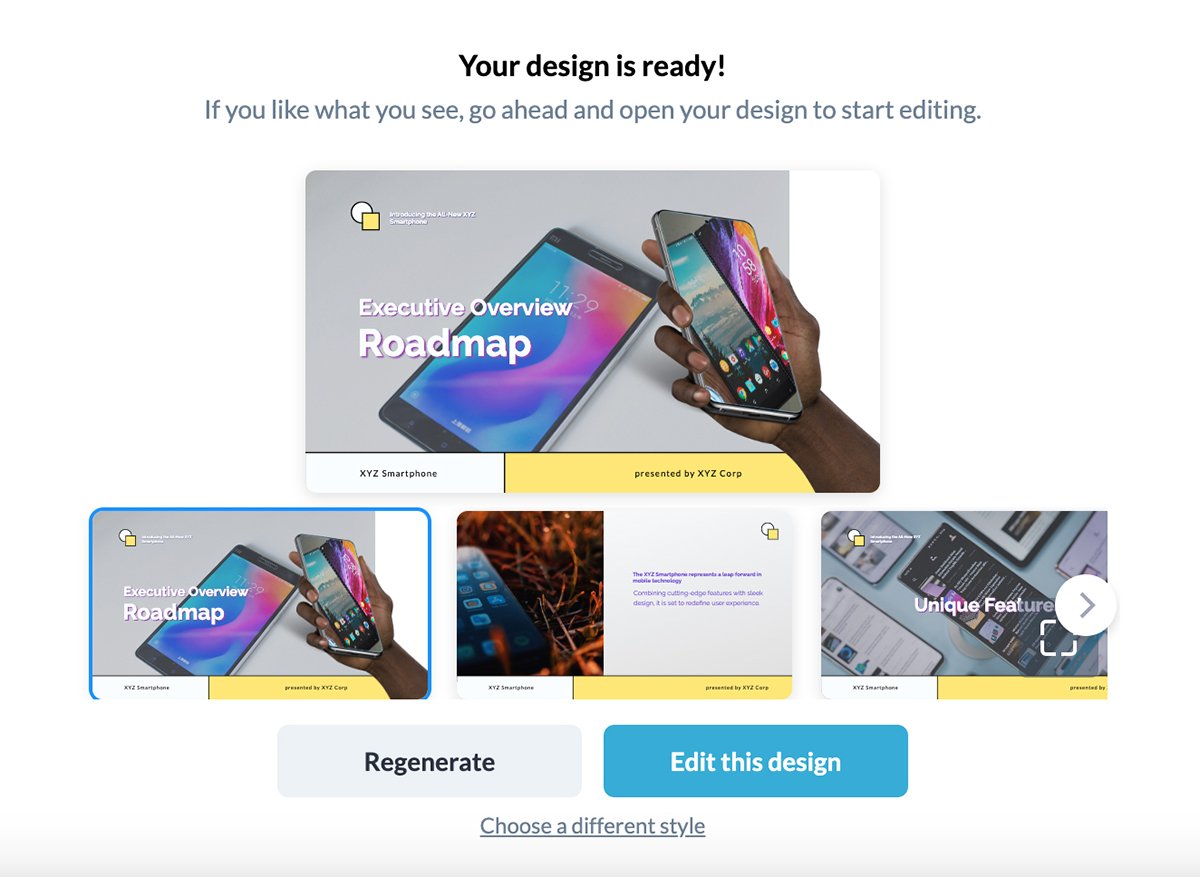 a image of Visme's AI presentation maker