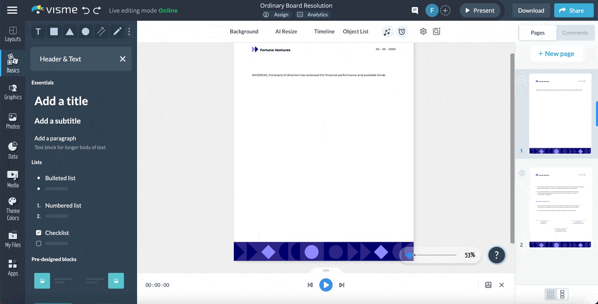 Sponsorship letter - a video of how the Visme AI writer works