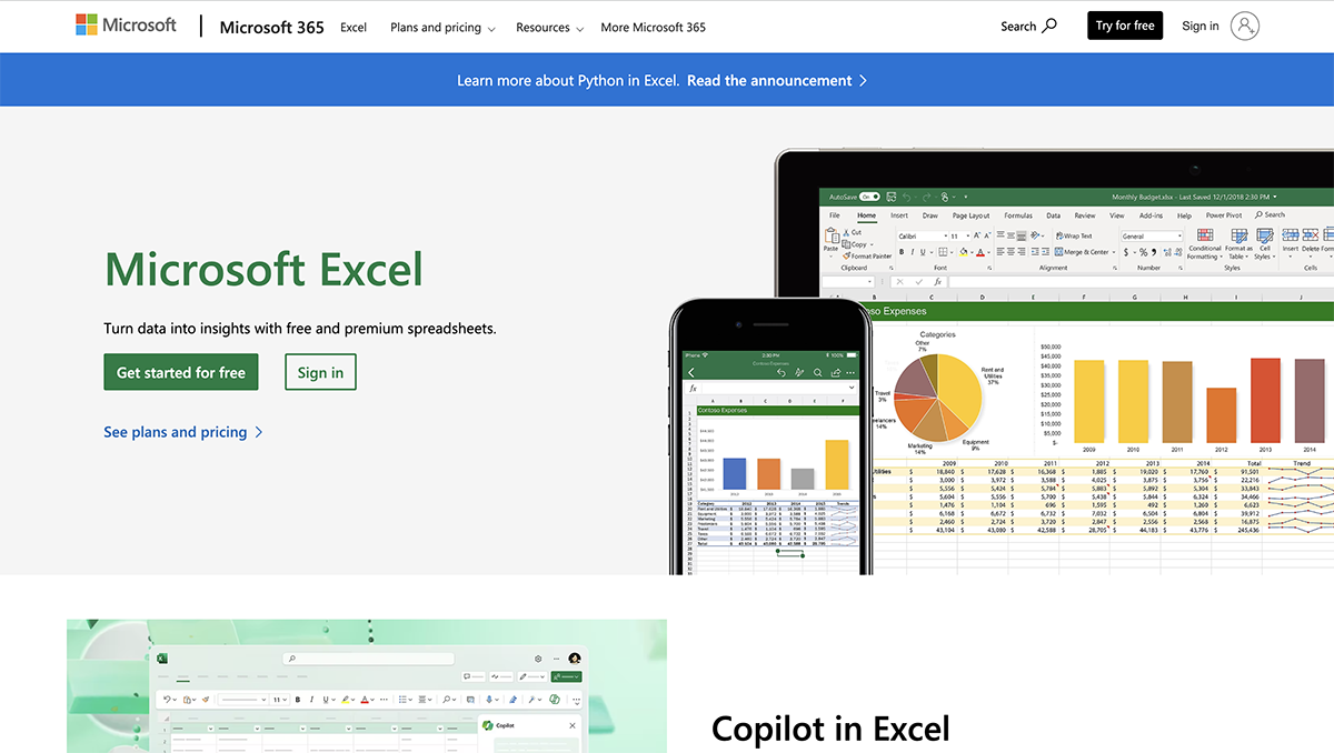 airtable alternatives - Microsoft Excel home page 