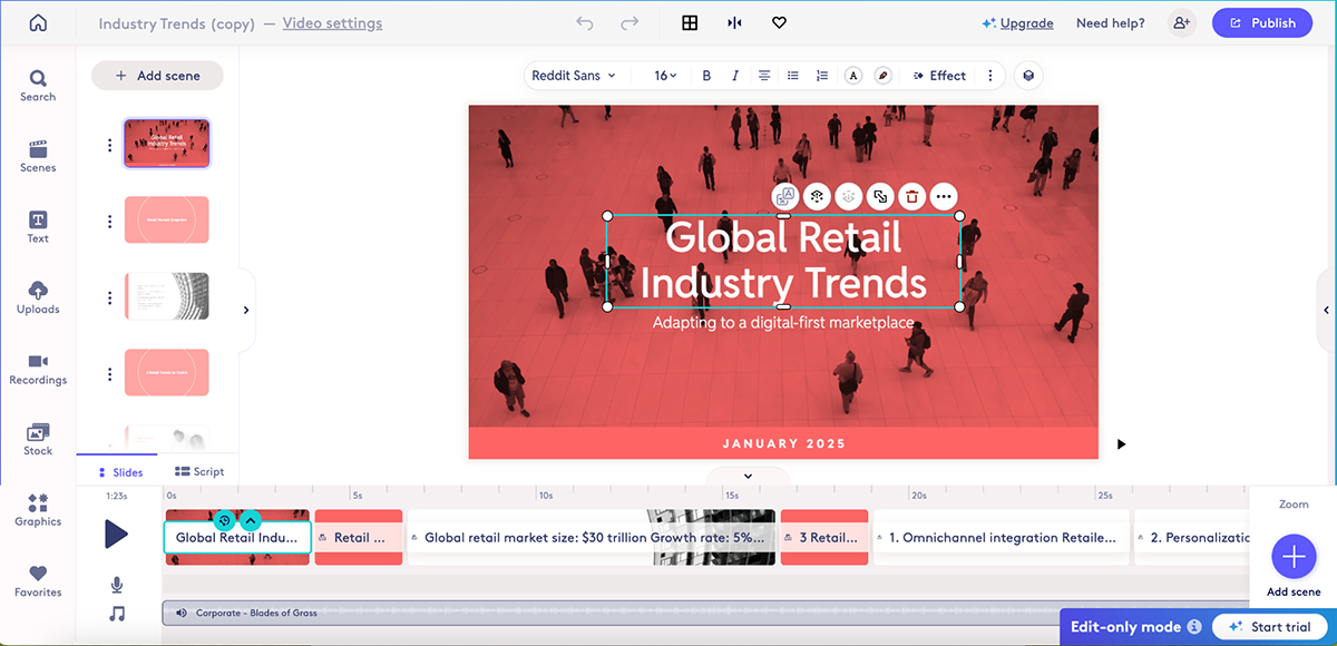 best animation software - biteable interface