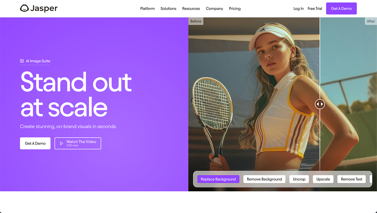 best ai image generator - Jasper art home page