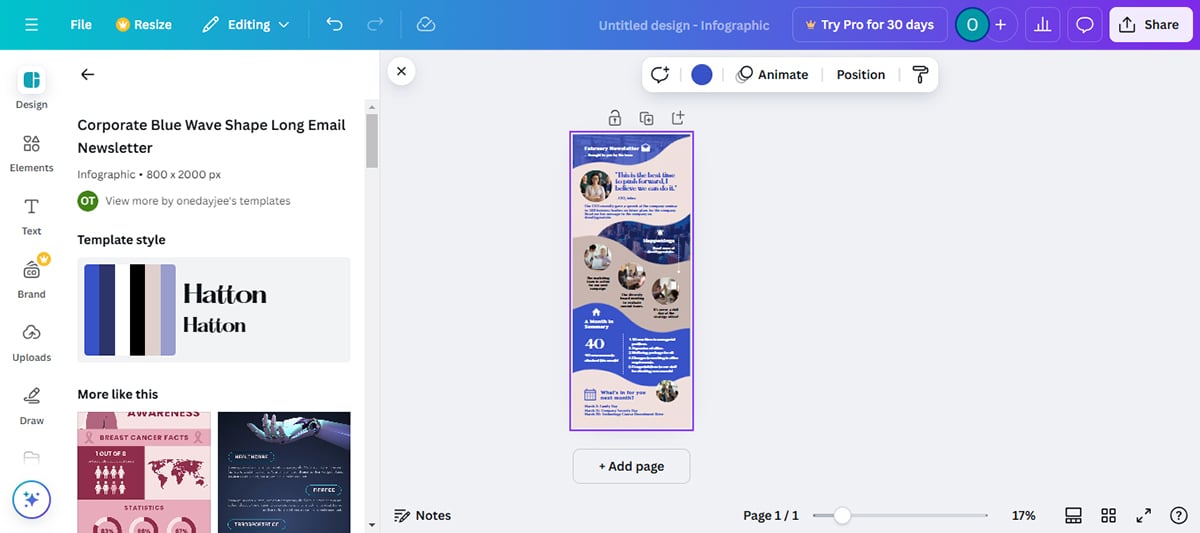 tools to create infographics - Canva design details