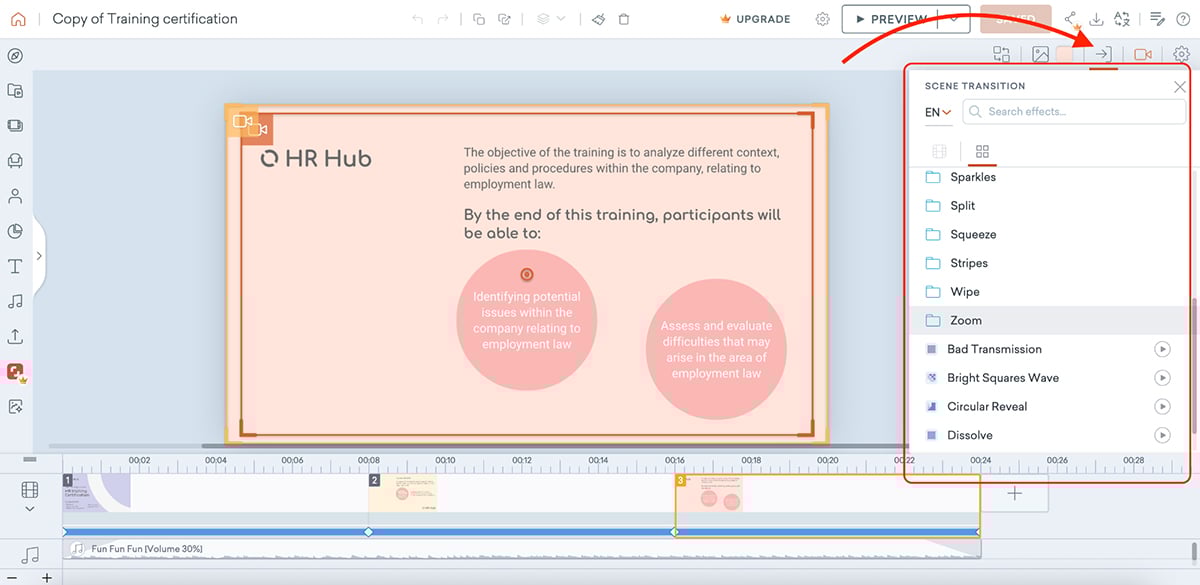 animated presentation software - Vyond interface