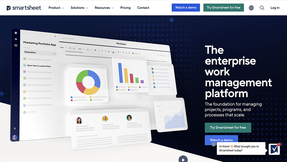 airtable alternatives - Smartsheets home page