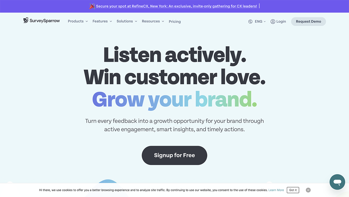 Qualtrics alternatives - SurveySparrow home page