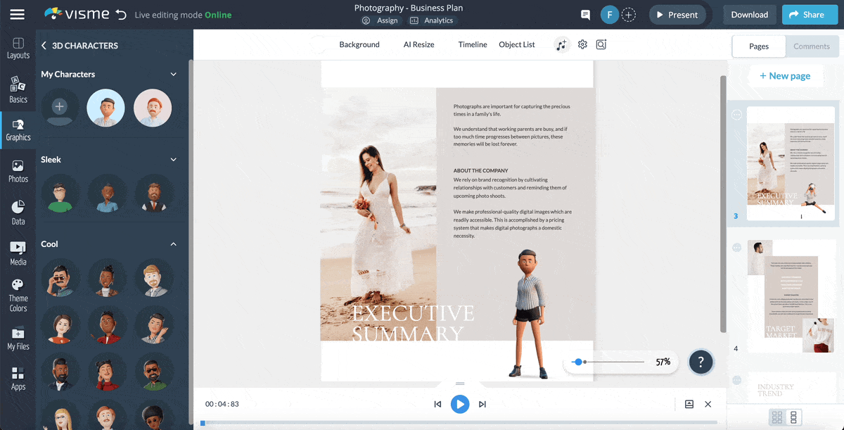 Visme interactive element - links 