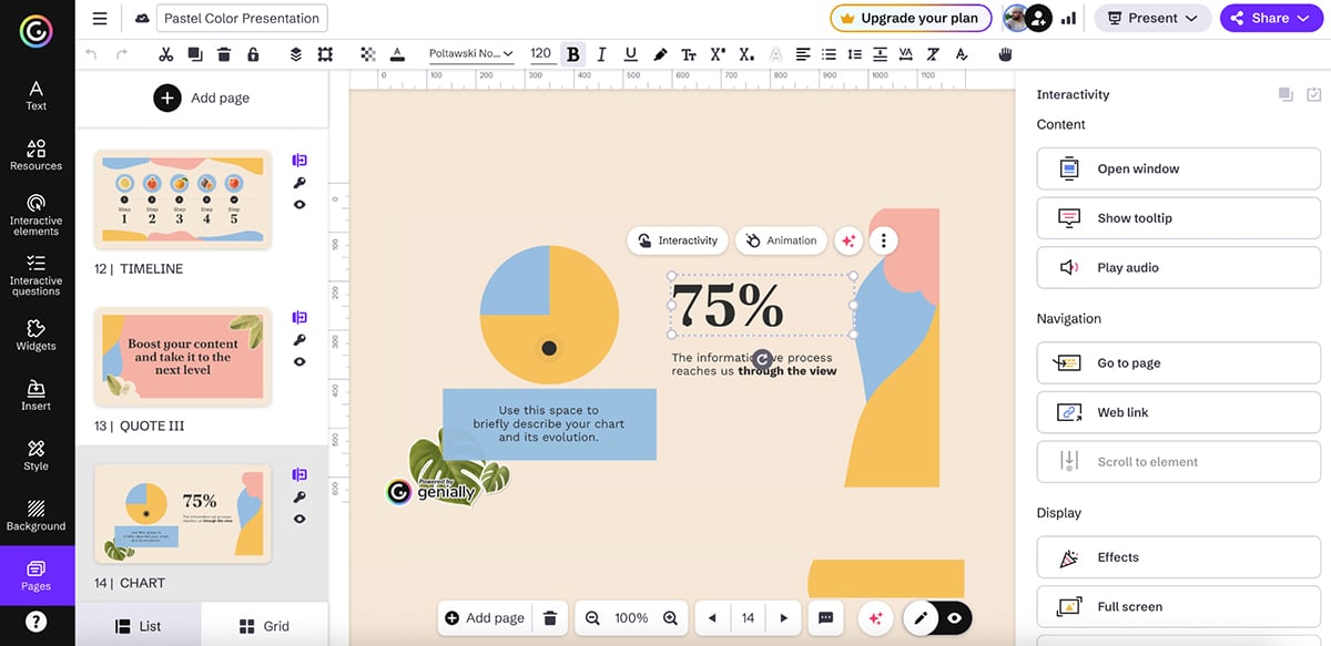 animated presentation software - Genially characters