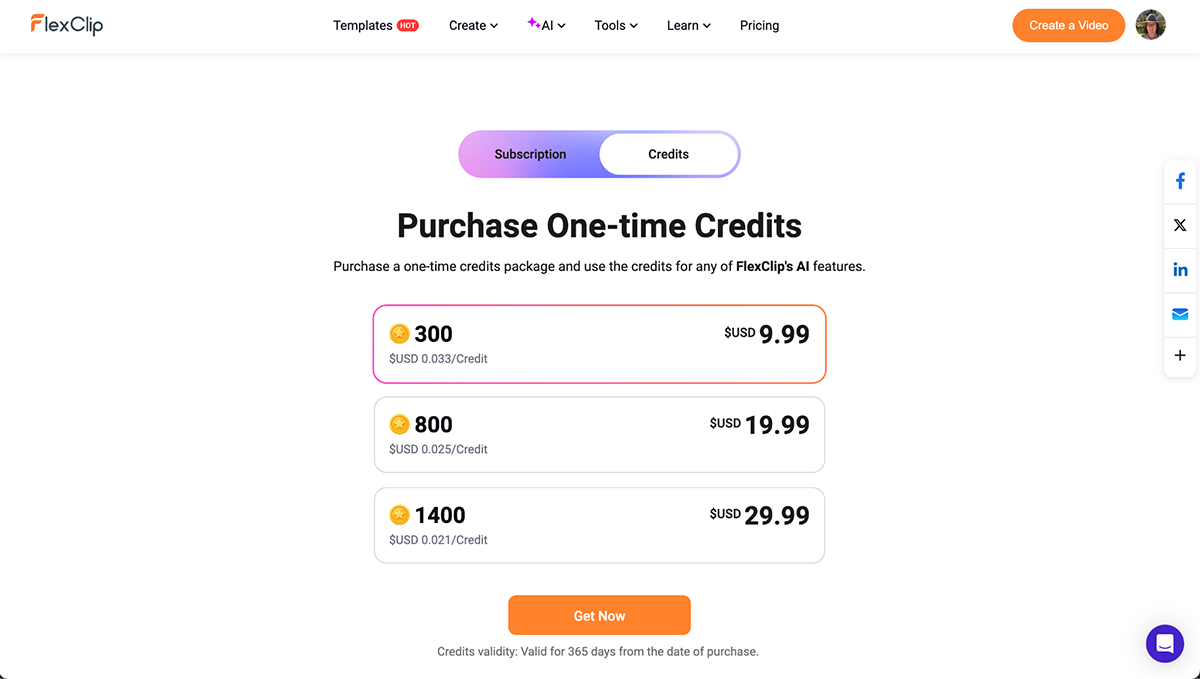best video presentation software - Flexclip pricing