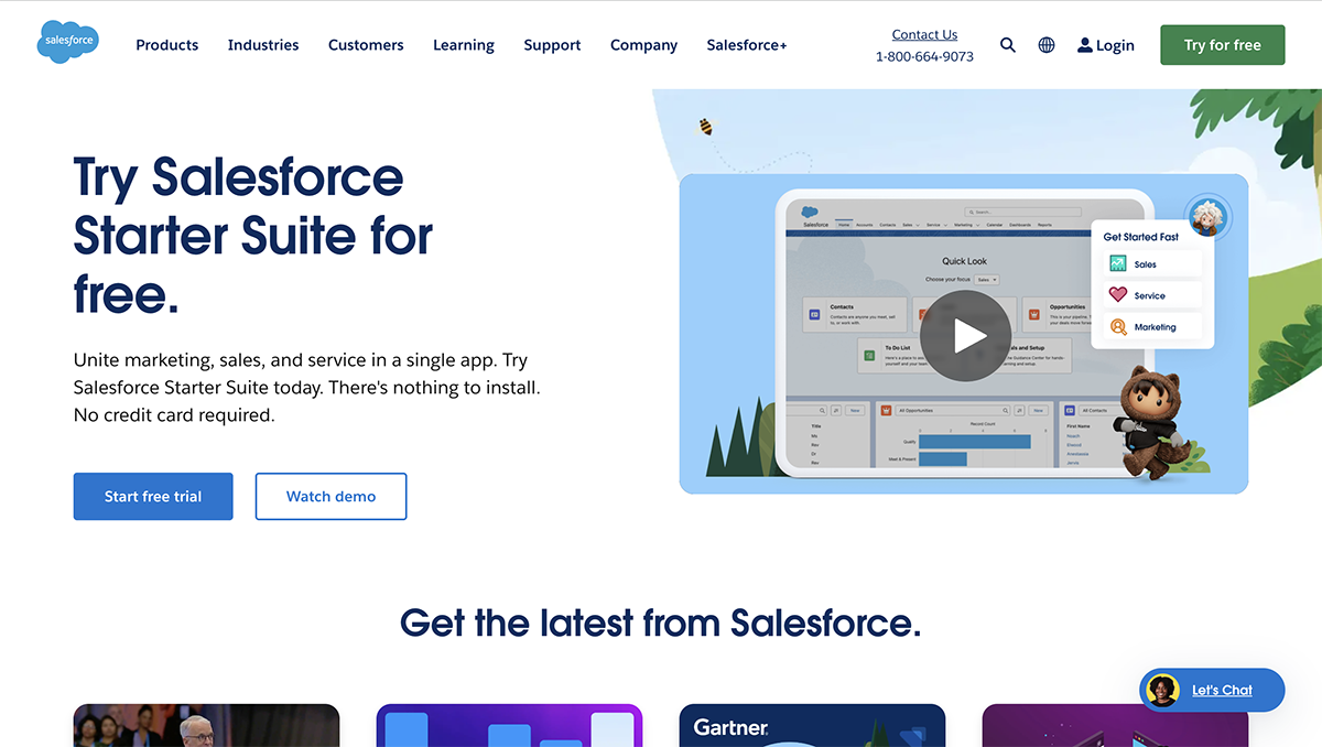 customer success software - Salesforce home page
