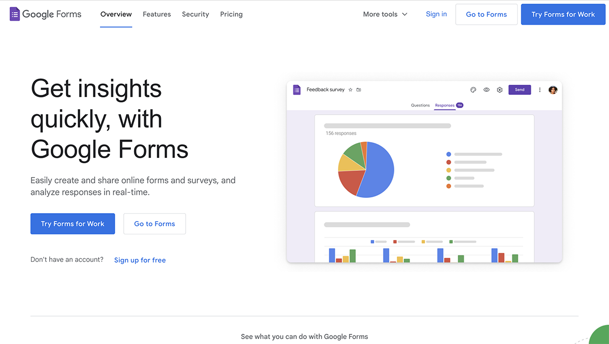 Qualtrics alternatives - Google Forms home page