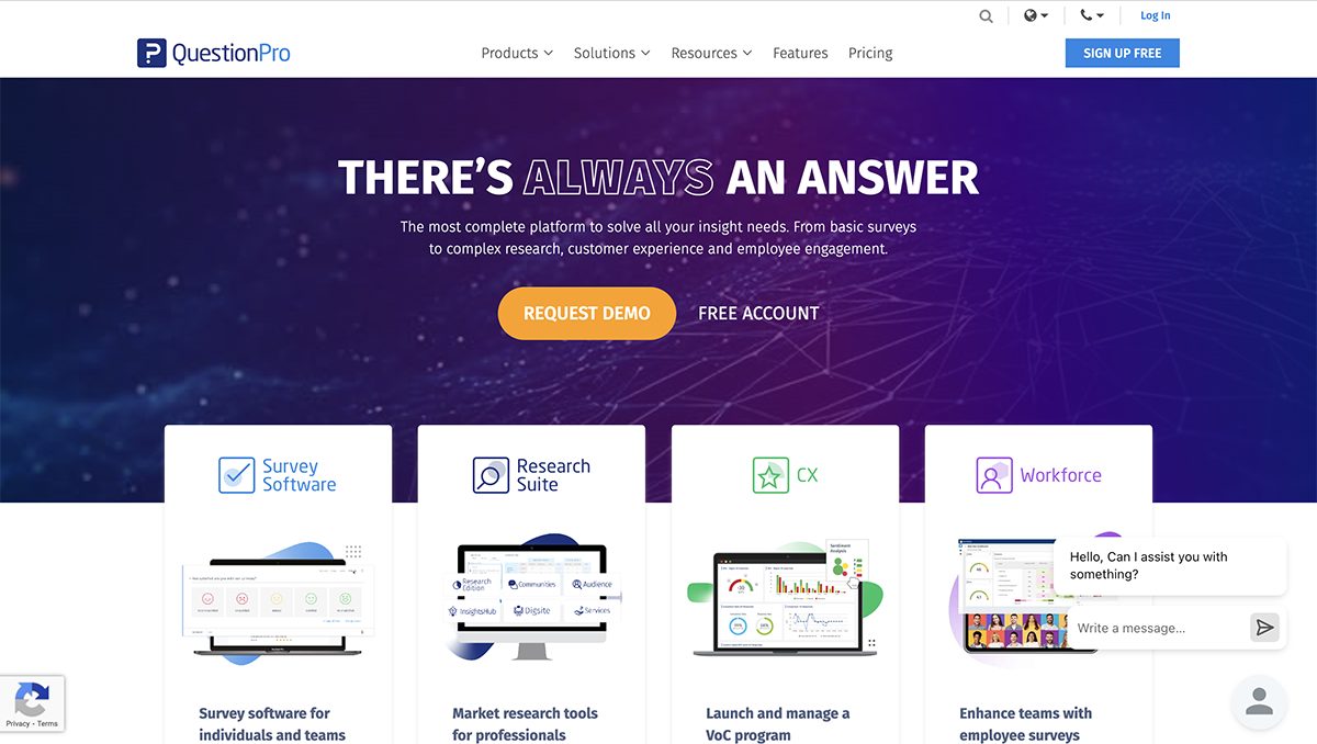 Qualtrics alternatives - Question Pro home page