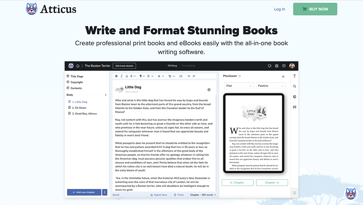 best ebook creator - Atticus home page