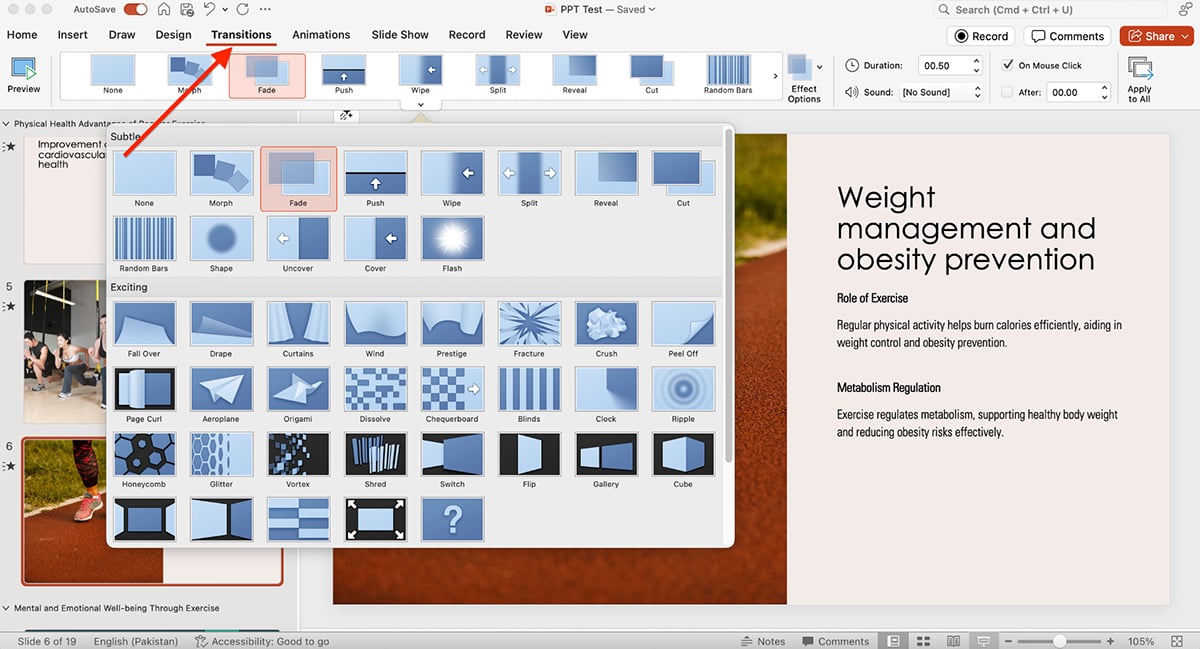 animated presentation software - PowerPoint Transitions