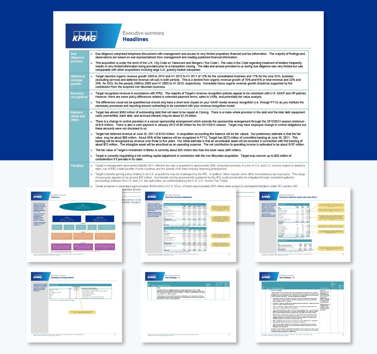 due diligence report - KPMG's due diligence report