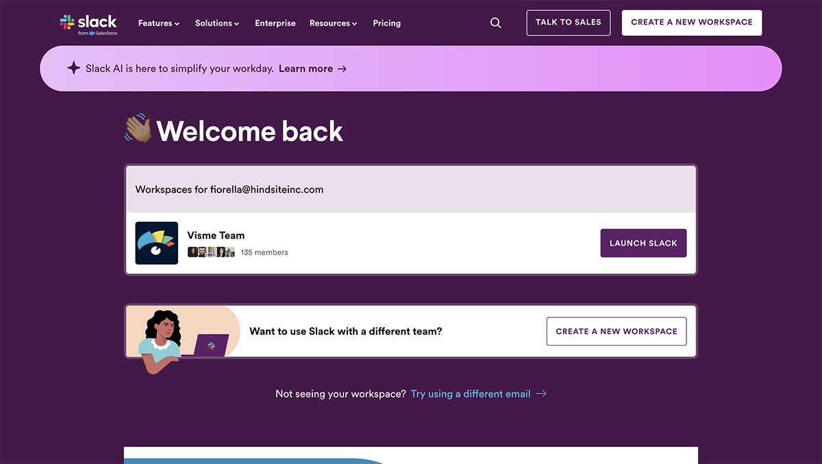 customer success software - Slack home page