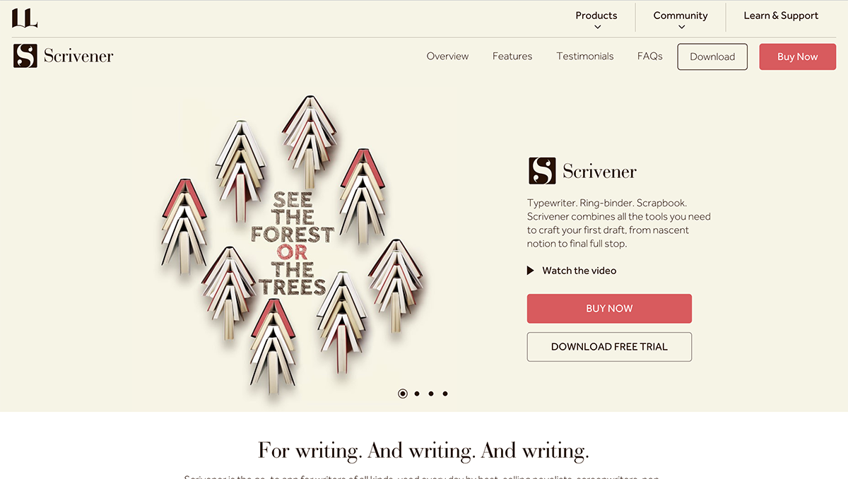 best ebook creator - Scrivener home page