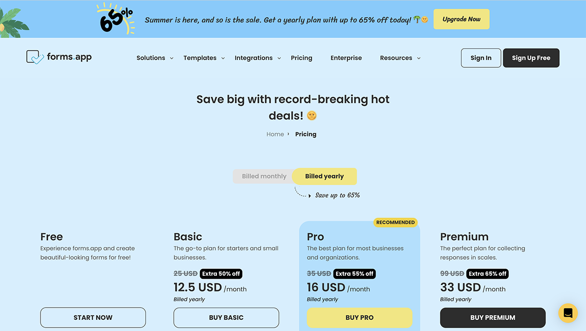 Qualtrics alternatives - Forms app pricing