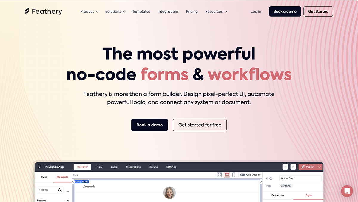 Qualtrics alternatives - Feathery home page