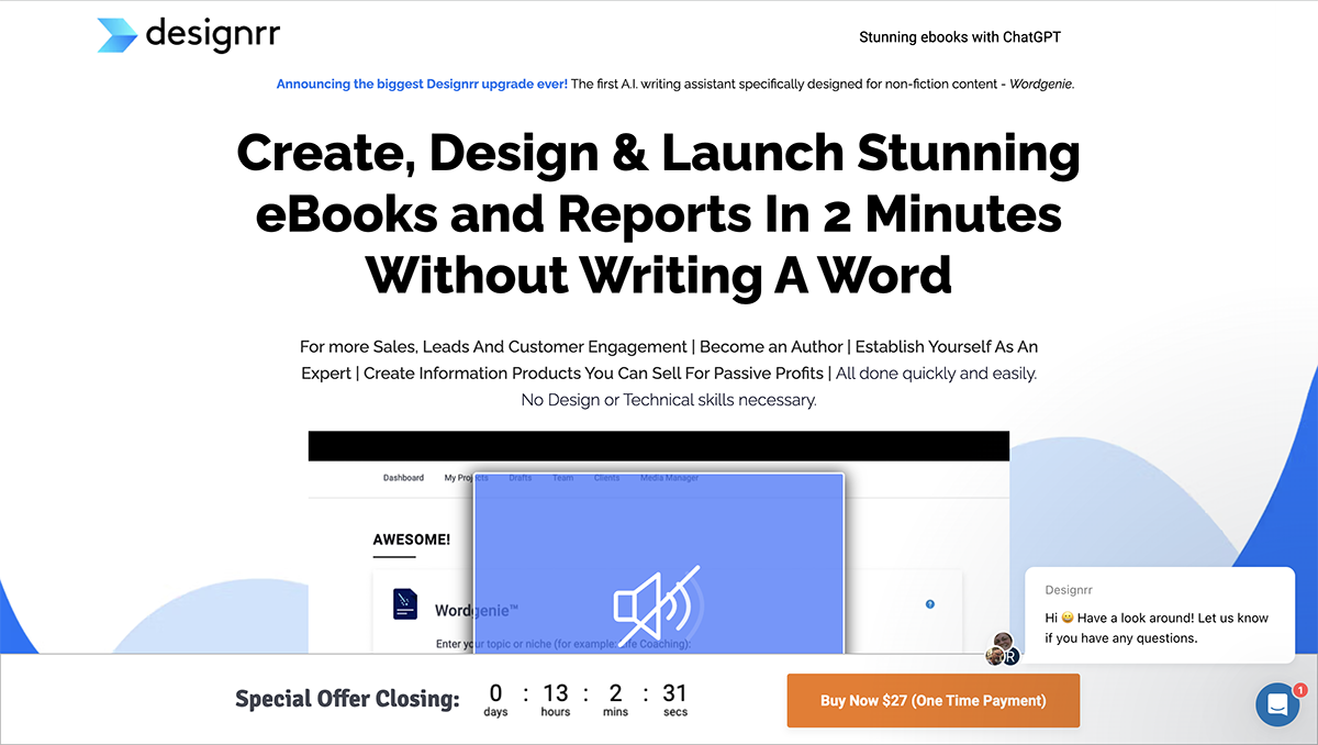 best ebook creator - Designrr home page