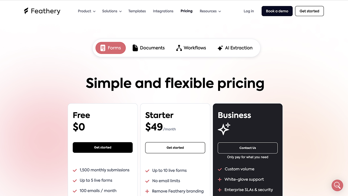 Qualtrics alternatives - Feathery pricing