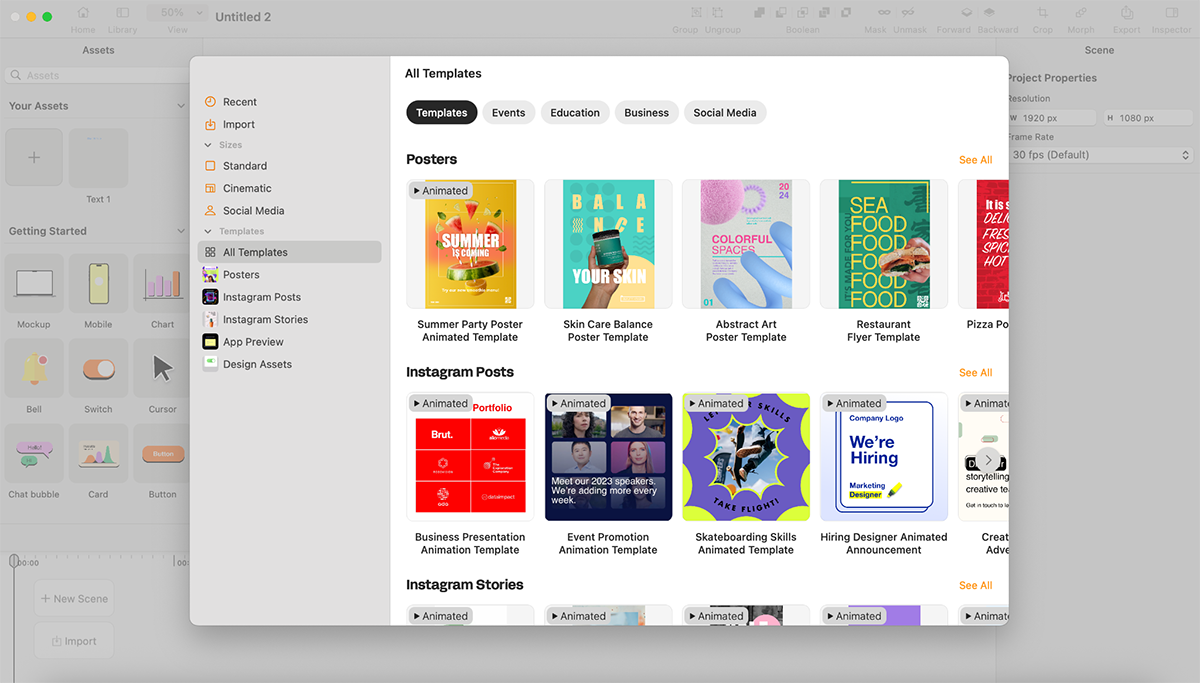 animated presentation software - Linearity Move templates 