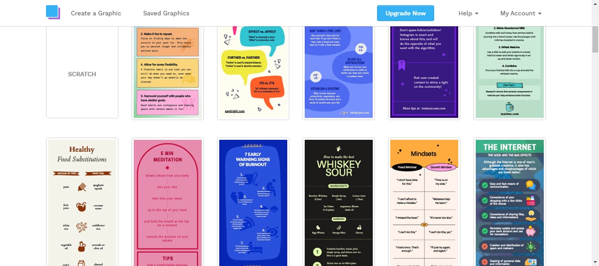 tools to create infographics - Snappa template library