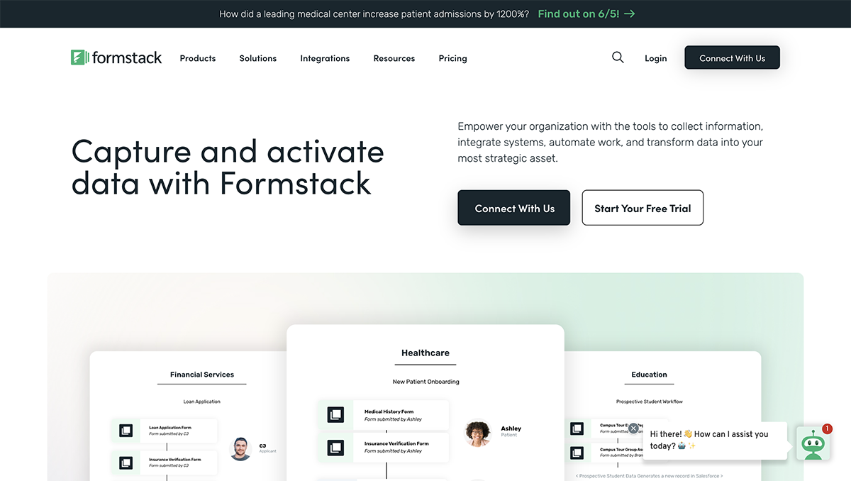Qualtrics alternatives - Formstack home page